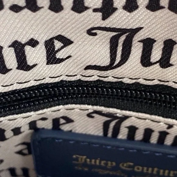 Juicy Couture Retro Vibe Satchel Regal Blue Velvet Velour Crossbody Bag NWT $99